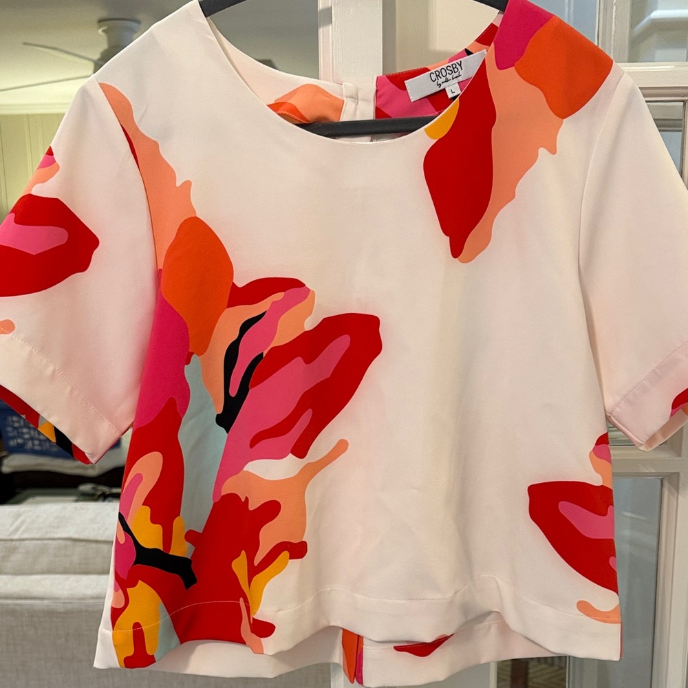 CROSBY by Mollie Burch Vibrant Floral Crop Top